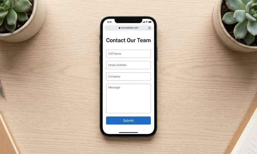 Contact form on a mobile website