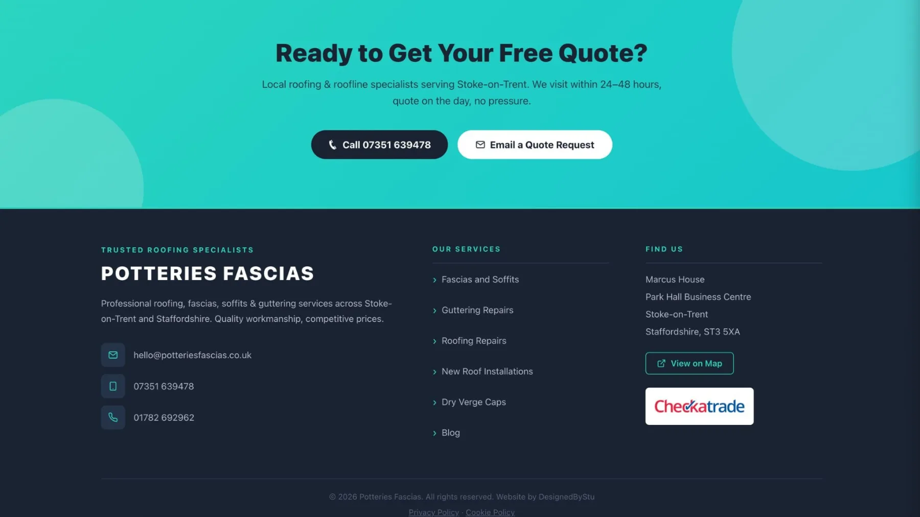 Potteries Fascias local SEO rankings and search visibility growth
