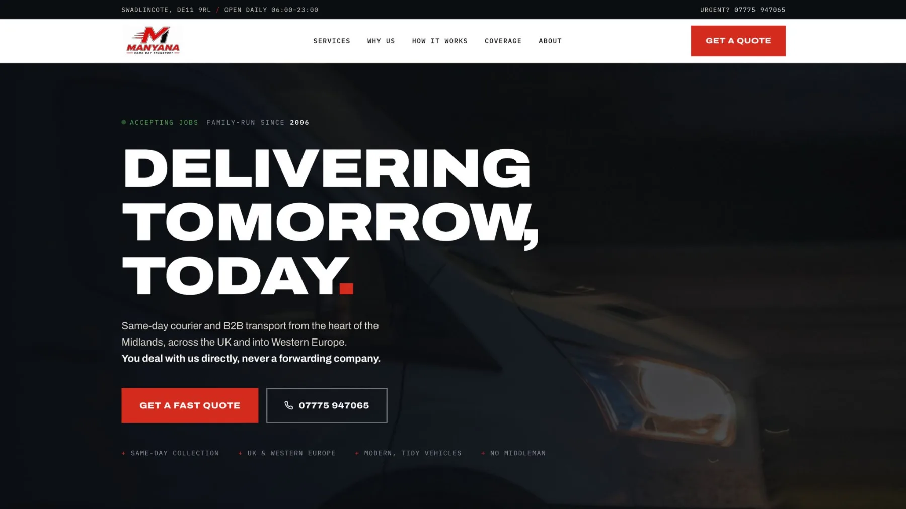 Manyana Transport website
